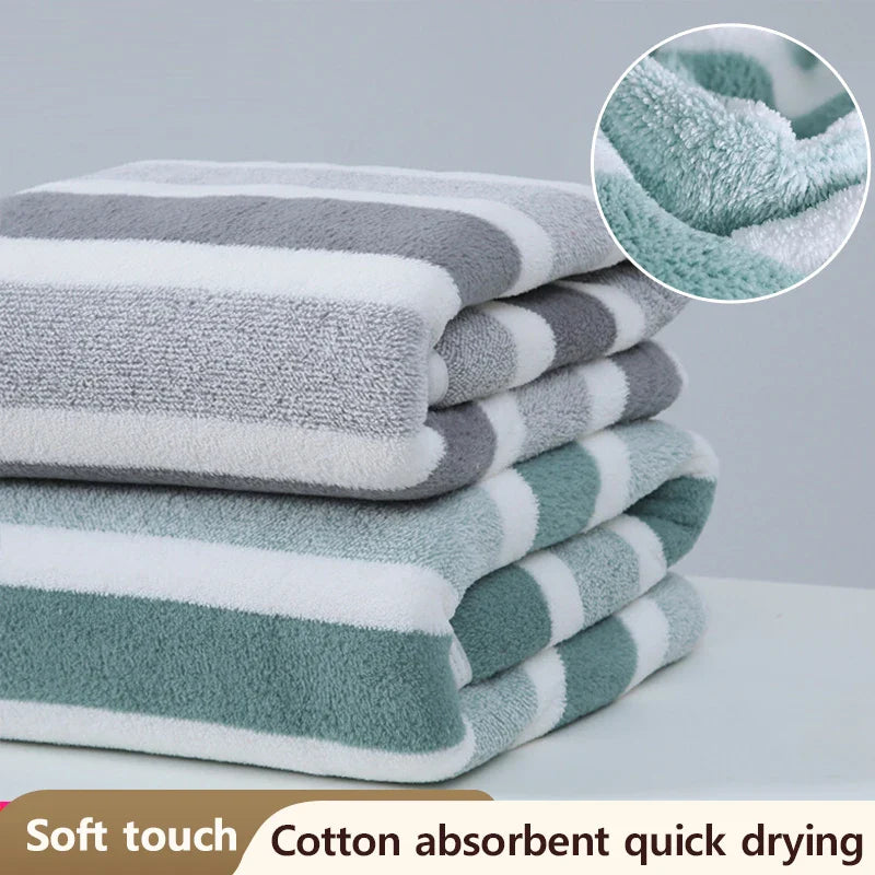 Thickened Absorbent Bath Towel - Soft Polyester Face & Body Towel