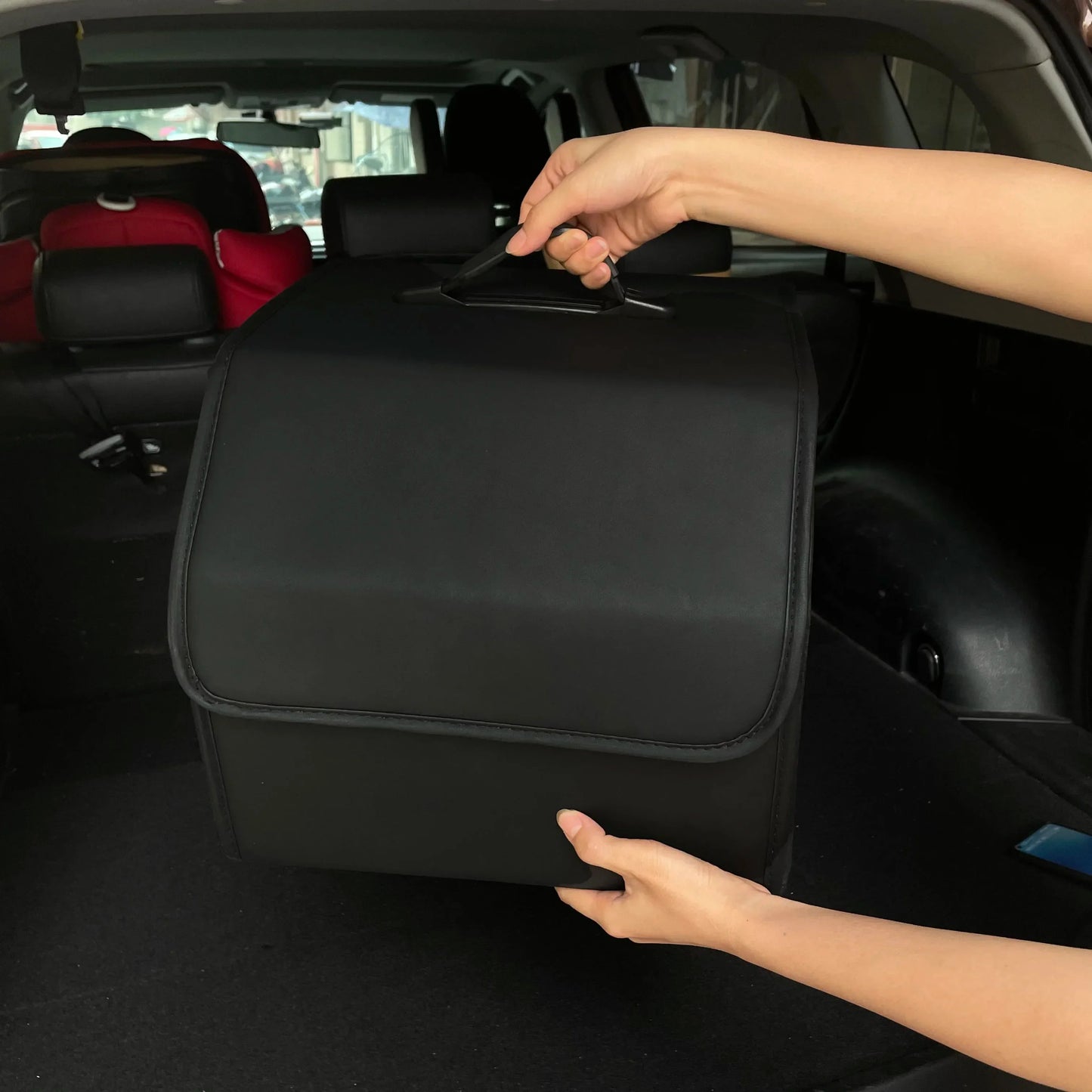 Collapsible Car Trunk Organizer - Premium Waterproof Leather Storage Box