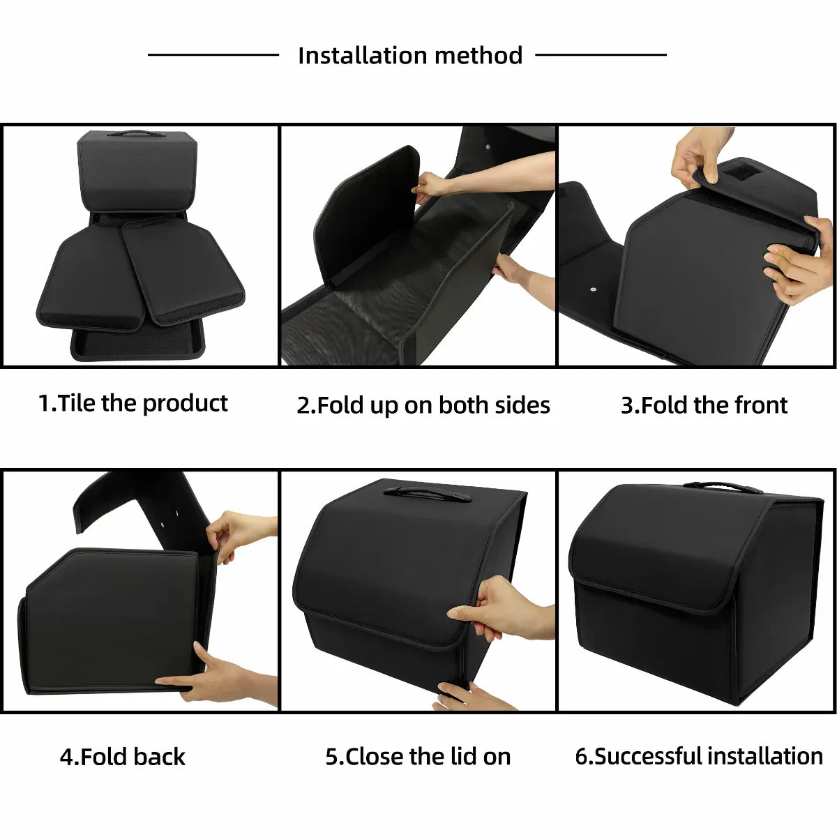 Collapsible Car Trunk Organizer - Premium Waterproof Leather Storage Box