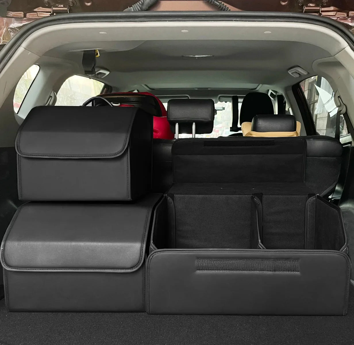 Collapsible Car Trunk Organizer - Premium Waterproof Leather Storage Box